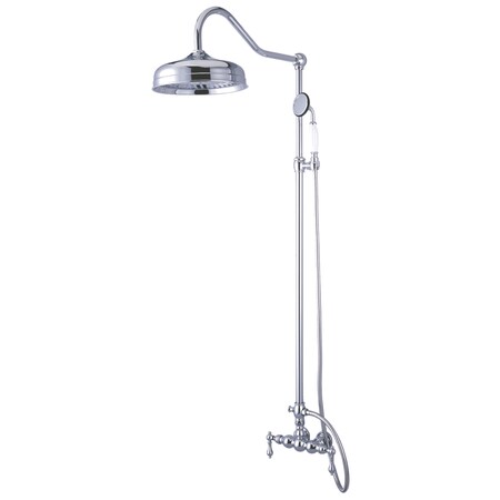 Kingston Brass Shower Combo, 2, Tub Wall Mount, Polished Chrome CCK6171